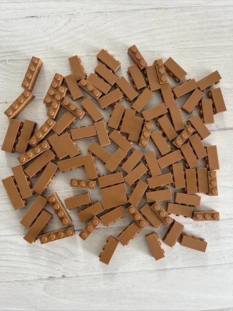 LEGO MEDIUM NOUGAT LOT 88 PCS 1X4 1X3 BRICK VARIETY BUILDING PIECES