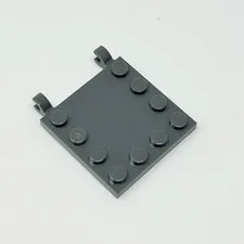 66252 LEGO Tile Modified 4x4 w/ Studs on Edge 2 Open O Clips DARK BLUISH GRAY (1