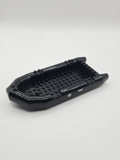 Lego Black Boat Rubber Raft  Large 62812 City Town  Police World Racers 60130
