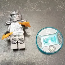 LEGO NINJAGO Zane Silver Ninja Minifigure NJO0111 w/ Accessories & Shield