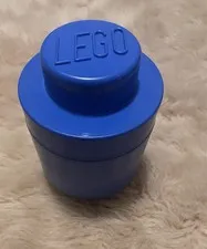 Lego Storage Container Blue Stackable Round. 1 Stud Size