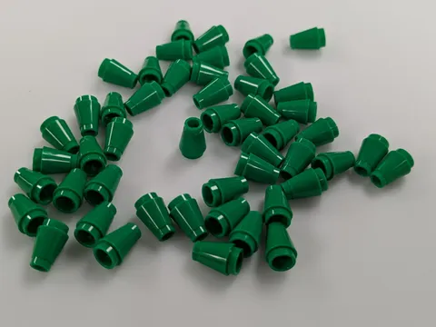 Lego x50 New Green Cone 1 x 1 with Top Groove # 4589b Parts Bulk MOC Lot