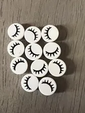LEGO 98138pb028 Tile Black Eye Closed with 7 Eyelashes 11 Pieces
