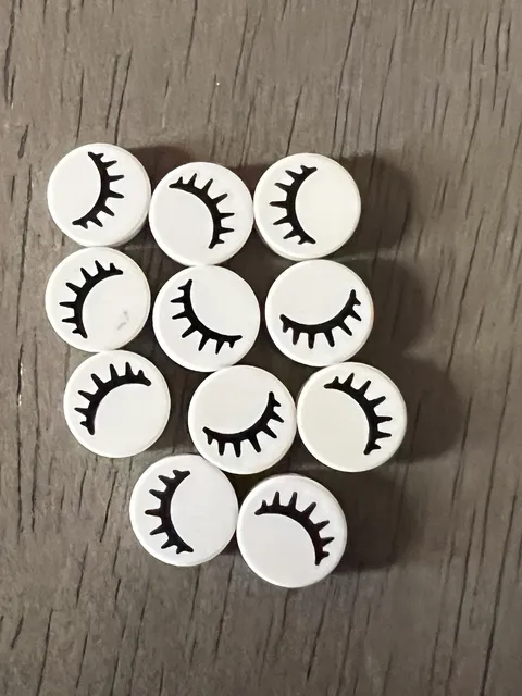 LEGO 98138pb028 Tile Black Eye Closed with 7 Eyelashes 11 Pieces