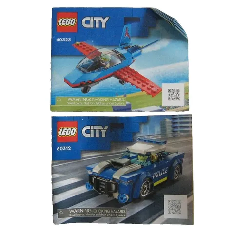2 LEGO City #60323 #60312 Stunt Plane Police Car Instruction Manuals Only