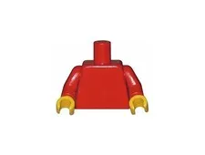 LEGO Solid Red Minifig Torso, Red Arms, Yellow Hands