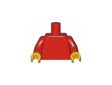 LEGO Solid Red Minifig Torso, Red Arms, Yellow Hands
