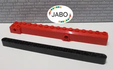 (J5/13/8) LEGO 257779 Boom Crane Arm Red with 32278 Lift Arm Black