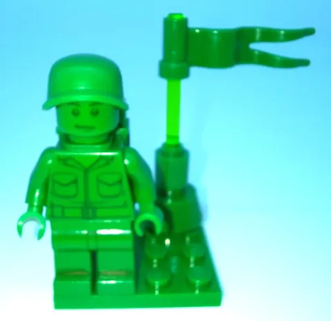 LEGO Toy Story – Green Army Man w/ Pack, Flag (toy001) Minifigure, 7595, 2010