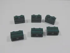 LEGO Lot of 6 Dark Green 1x2 Modified Masonry Profile Bricks S6