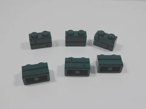 LEGO Lot of 6 Dark Green 1x2 Modified Masonry Profile Bricks S6