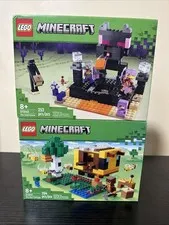 Minecraft Lego Sets Lot Of 2 Brand New Open Boxes (Bee Cottage/The End Arena)