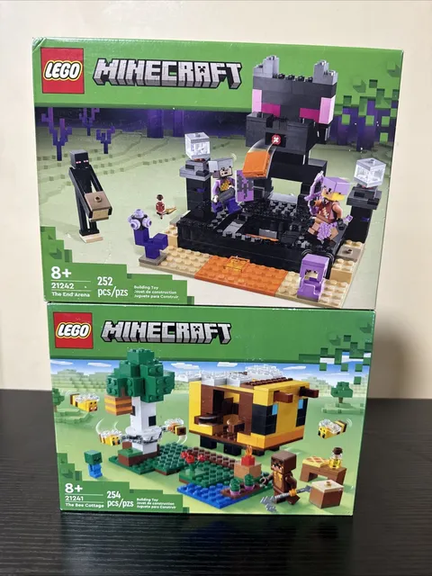 Minecraft Lego Sets Lot Of 2 Brand New Open Boxes (Bee Cottage/The End Arena)