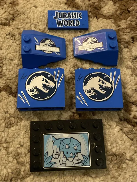 LEGO Jurassic World Pieces, Parts, Printed Tile Panels Lot