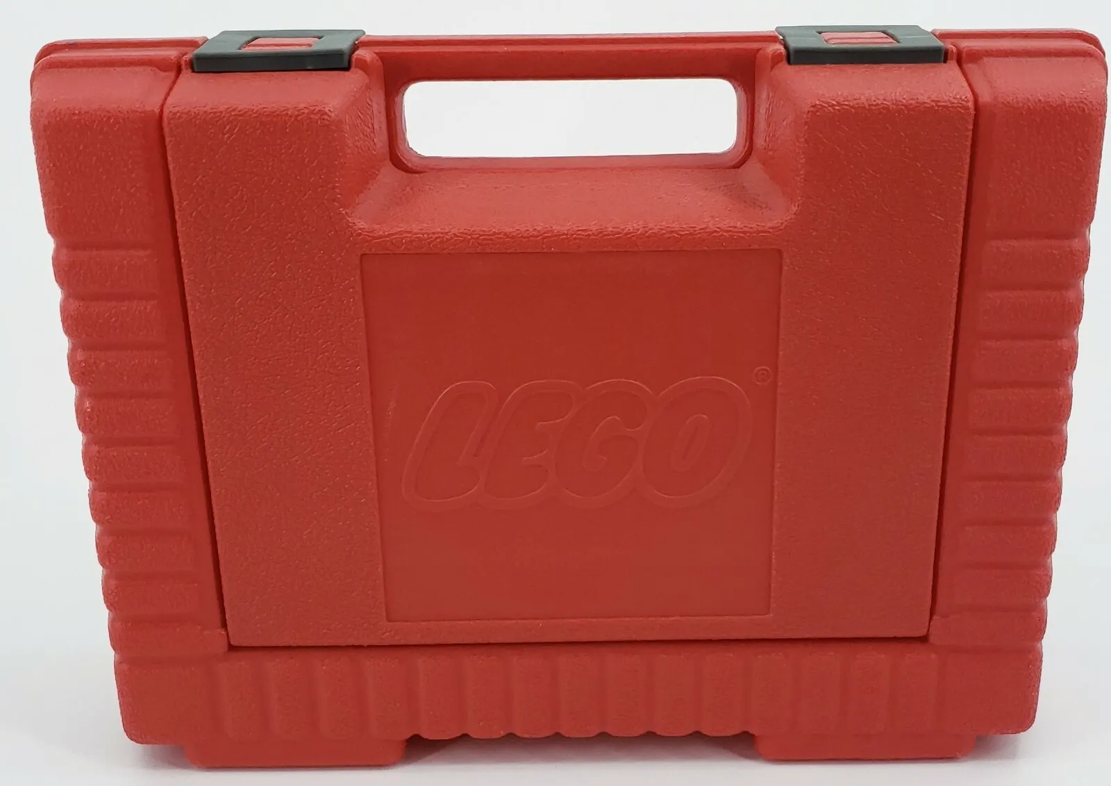 LEGO Hard Plastic Red w Grey Clip Closures Case Branded Storage Vintage 1985