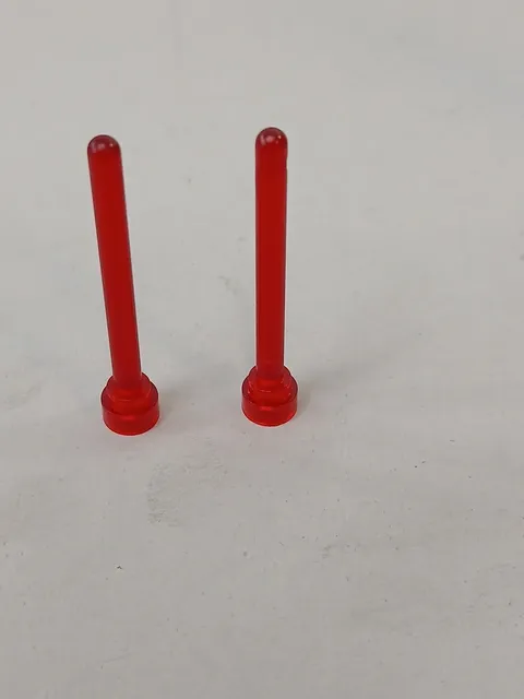 2X LEGO 1980s/90s Classic Space Trans-Red Antenna 4H 3957 - Futuron / Blacktron