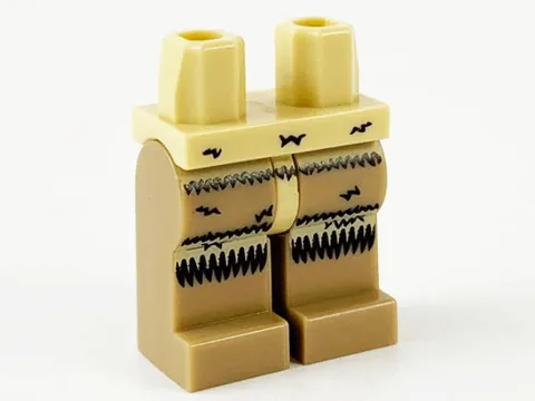 LEGO® Part 970c69pb02 - Hips and Dark Tan Legs with Tan and Black Fur Pattern