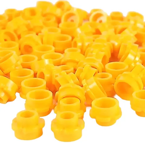 100 Pieces LEGO® Flower Edge 5 Petal 1x1 Plate Round Bright Light Orange 24866