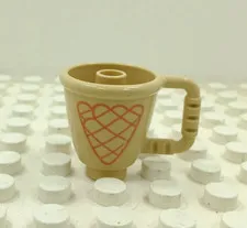 Lego Duplo Item Ice Cream/Whipped Topping Waffle Cone Cup beige