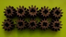 LEGO Lot of 10 Black 12 Tooth Double Bevel Technic Gear Pieces