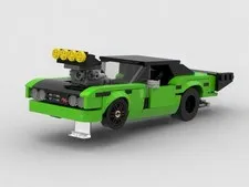 LEGO Dogde Challenger PRO MOD DRAG CAR - Custom Set!! Lime Green, LIMITED