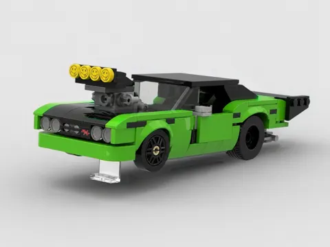 LEGO Dogde Challenger PRO MOD DRAG CAR - Custom Set!! Lime Green, LIMITED