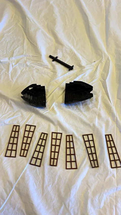 LEGO Boat lot, Boat Hull Small Stern,  Boat Hull Small Bow, 7x Boat Mast Rigging