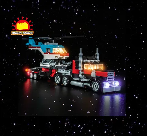 Brick Shine -GC Light kit for Lego Flatbed Truck with Helicopter 31146 (NEW)