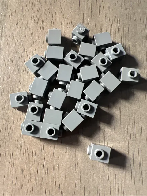 LEGO 87088 Dark Bluish Gray Brick, Modified 1 x 1 with Stud on Side 26 Pieces