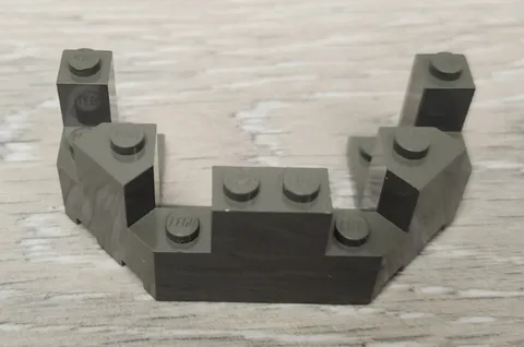 Lego 6066 Old Dark Gray Castle Turret Top 4 x 8 x 2 1/3 Replacement Part Piece