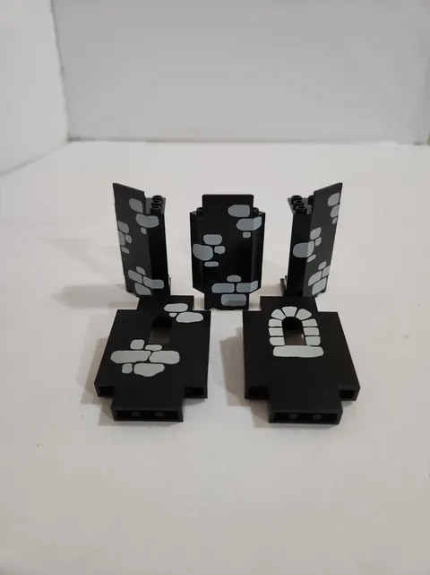 LEGO Castle Parts Lot Black Wall/Corner Print Vintage Pieces 1980s-90s