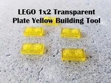 LEGO 1x2 Transparent Plate Yellow Building Tool Lot of 5