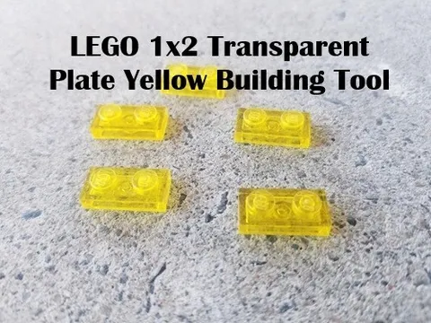 LEGO 1x2 Transparent Plate Yellow Building Tool Lot of 5