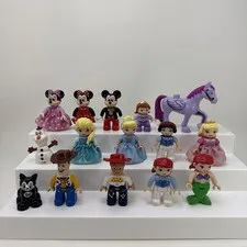 Mixed Lot Of 15 Lego World Duplo Figures People Disney Princess  Mickey Sophia