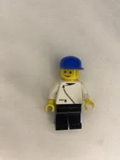 Lego City Classic Town Minifigure Race Car Driver Zipper Jacket Hat Black Pants