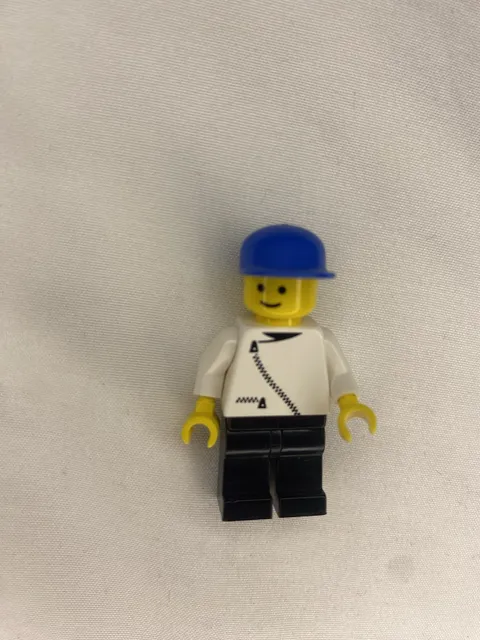 Lego City Classic Town Minifigure Race Car Driver Zipper Jacket Hat Black Pants