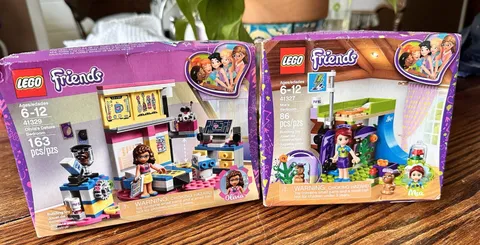 New-Lego Friends Mia's & Olivias Deluxe Bedroom 41327 & 41329 Building Sets