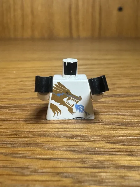 LEGO Ninjago Zane DX Minifigure Torso ONLY (White Gold Dragon) Part 973pb0831c01