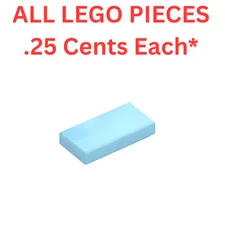LEGO Tile 1x2 with Groove Medium Azure 3069 - Genuine LEGO Parts Pieces Bulk