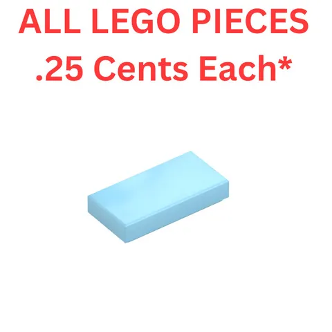 LEGO Tile 1x2 with Groove Medium Azure 3069 - Genuine LEGO Parts Pieces Bulk