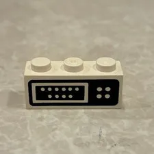 LEGO White Brick 1 x 3 with Control Panel Pattern 3622p02