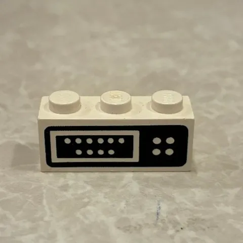 LEGO White Brick 1 x 3 with Control Panel Pattern 3622p02