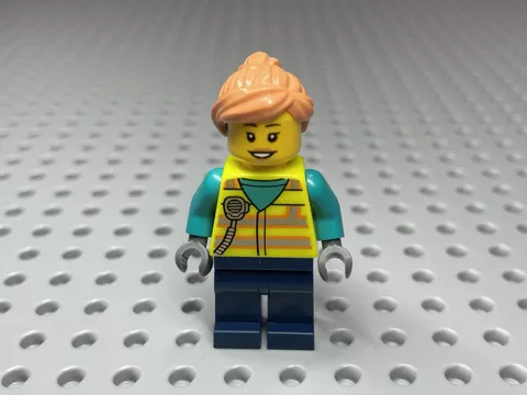 LEGO Minifigure Airport Worker Neon Yellow Safety Vest Radio cty1677 60367