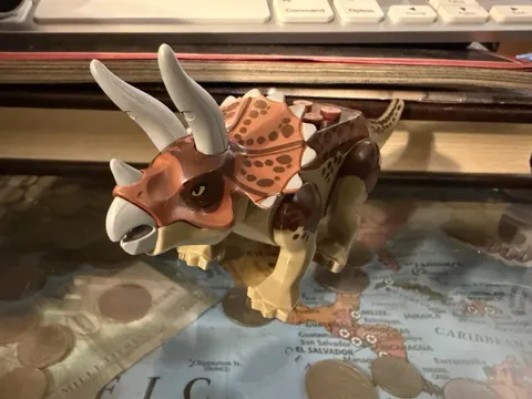 Jurassic World Young Triceratops Custom Lego Dinosaur Figure Brown