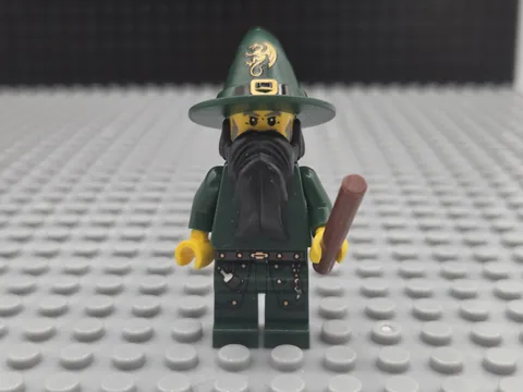 New LEGO Minifigure - Castle Kingdoms - Dark Green Wizard - cas435 - 1i