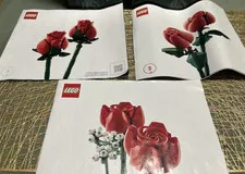 LEGO Botanicals Bouquet of Roses Illustrated Instruction Manual Booklet Set