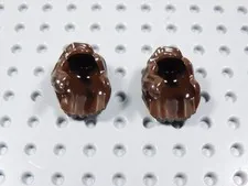 LEGO Lot of 2 Dark Brown Female Girl Hair Minifig Over the Shoulder Wavy BQ
