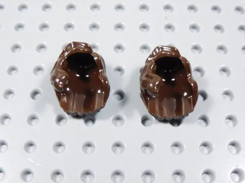 LEGO Lot of 2 Dark Brown Female Girl Hair Minifig Over the Shoulder Wavy BQ