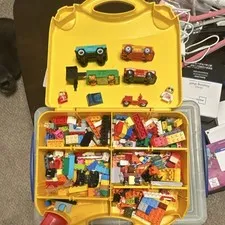 LEGO Yellow Portable Carrying Case, 6 Compartments, Plastic Storage