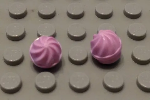 New LEGO Lot of 2 Bright Pink 1x1 Round Plate with Swirled Cupcake Ice Cream Top